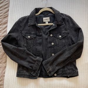 Washed black jean jacket